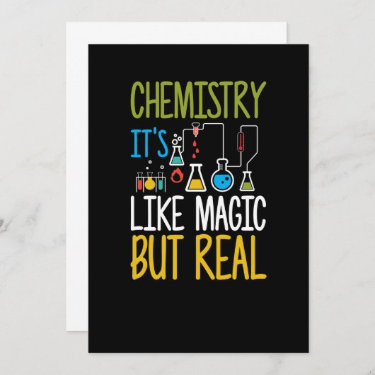 化学は魔法のようで面白い 招待状 (正面/裏面)