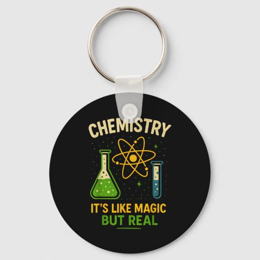化学は魔法みたいな面白い科学の先生のステッカー キーホルダー (正面)