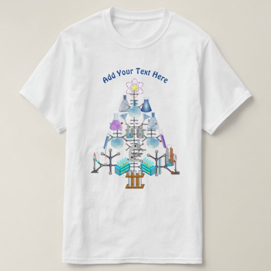化学よ、化学者のクリスマスツリー Tシャツ (デザイン正面)