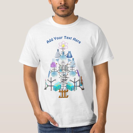 化学よ、化学者のクリスマスツリー Tシャツ (正面)