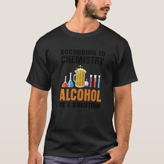 化学アルコールは解決策だと言教えう Tシャツ (正面)