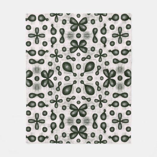 化学オーガニック学生の白黒パターン フリースブランケット (正面)