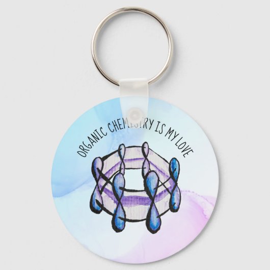 化学オーガニック愛分子学生先生 キーホルダー (正面)