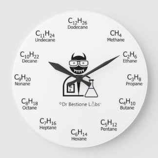 化学オーガニック時計 – 白 ラージ壁時計