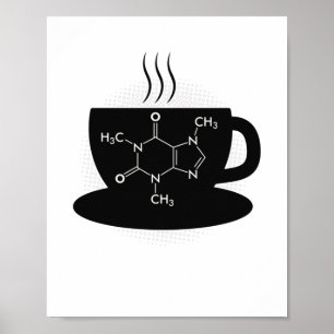 化学カフェイン分子 ポスター