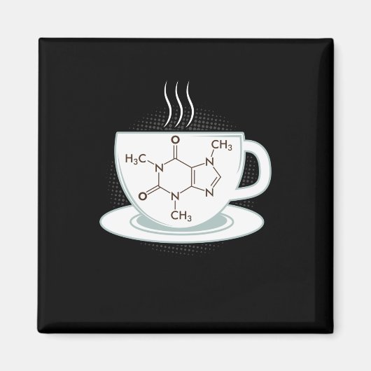 化学カフェイン分子 マグネット (正面)
