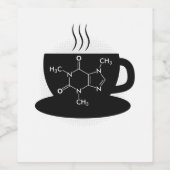 化学カフェイン分子 ワインラベル (シングルラベル)