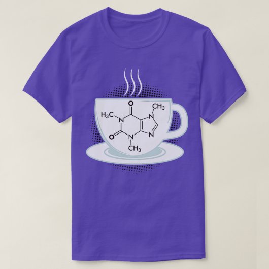 化学カフェイン分子 Tシャツ (デザイン正面)