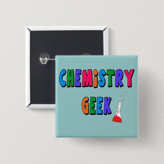 化学ギークのTシャツおよびギフト 缶バッジ (正面&裏面)