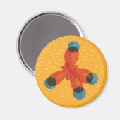 化学ギークオレンジメタン分子 マグネット (正面/裏面)