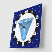 化学クラウドビーカー スクエア壁時計 (傾斜)