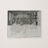 化学シンボルや象徴の科学的な実験室そしてテーブル、 ジグソーパズル (横)