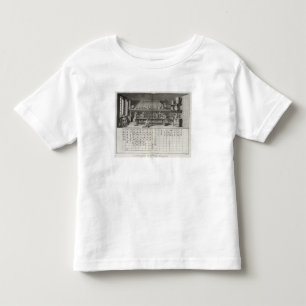 化学シンボルや象徴の科学的な実験室そしてテーブル、 トドラーTシャツ