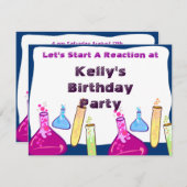 化学セットパーティー 招待状 (正面/裏面)