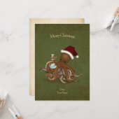 化学タコヴィンテージパーチメントクリスマス カード (正面/裏面インサイチュ)