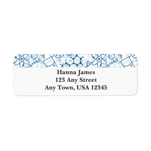 化学ドードルパッドスケッチパーソナライズされた文字 ラベル (正面)