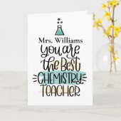 化学パーソナライズされた先生サンキューカード カード (黄色い花)