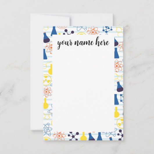 化学パーソナライズされた先生ノートカード サンキューカード (正面)