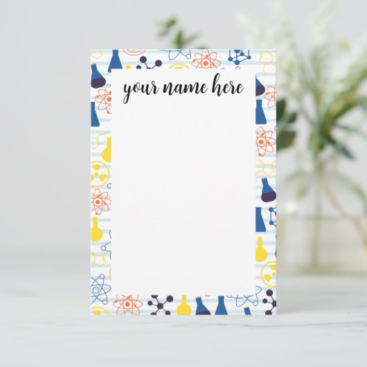 化学パーソナライズされた先生ノートカード サンキューカード (スタンド正面)