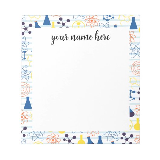 化学パーソナライズされた先生メモ帳 ノートパッド (正面)