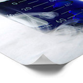 化学ビーカーブルー液体，煙ポスター ポスター (角)