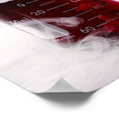 化学ビーカーレッド液体、煙ポスター ポスター (角)