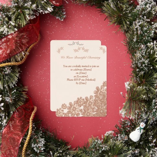 化学フラワーパーティの招待状 箔招待状 (インサイチュ)