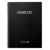 化学ブラックパーソナライズされた科目 ノートブック (正面)