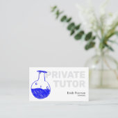 化学プライベートターターブルーフラスクスケッチホワイト 名刺 (スタンド正面)