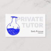 化学プライベートターターブルーフラスクスケッチホワイト 名刺 (正面)