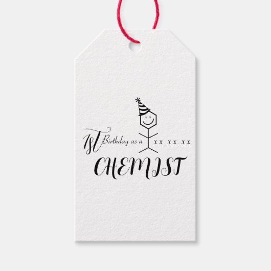 化学モダンおもしろい薬学者誕生日化学 ギフトタグ (正面)