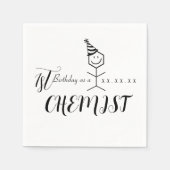 化学モダンおもしろい薬学者誕生日化学 スタンダードカクテルナプキン (正面)