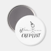 化学モダンおもしろい薬学者誕生日化学 マグネット (正面/裏面)