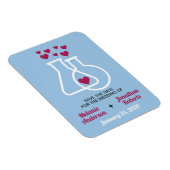 化学モダンハート結婚式の日付を保存 マグネット (右側)