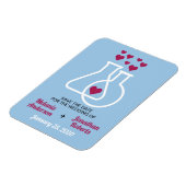 化学モダンハート結婚式の日付を保存 マグネット (左側)