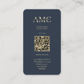 化学モダンモノグラム化学者ダークブルー金ゴールド 名刺 (裏面)