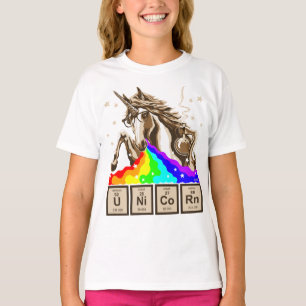 化学ユニコーンは虹を吐きます Tシャツ