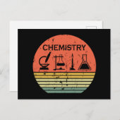 化学ヴィンテージサンセットレトロストライプパターン シーズンポストカード (正面/裏面)