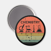 化学ヴィンテージサンセットレトロストライプパターン マグネット (正面/裏面)