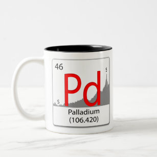 化学元素タイルPdパラジウム（チャートsh） ツートーンマグカップ
