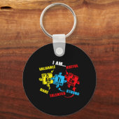 化学元素周期表パズル自閉症Aw キーホルダー (正面)