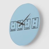 化学元素塩素酸素炭素カリウム ラージ壁時計 (傾斜)