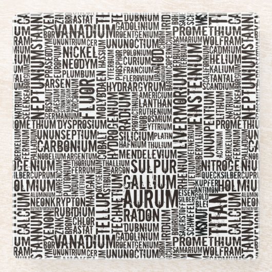 化学元素 ガラスコースター (正面)