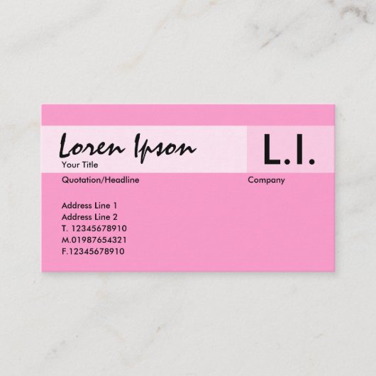 化学元素 – ピンク 名刺 (正面)