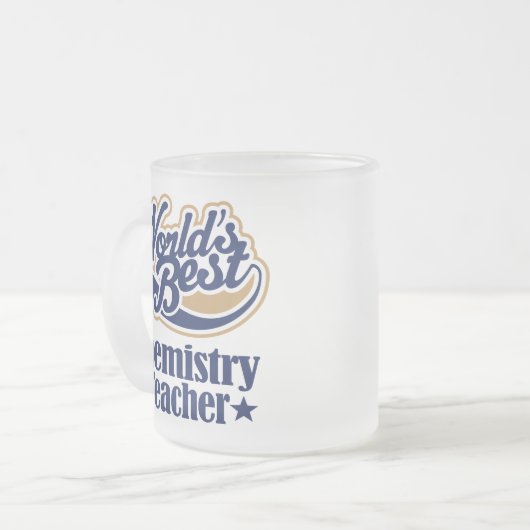 化学先生のギフトのための(世界のベスト) フロストグラスマグカップ (正面左)