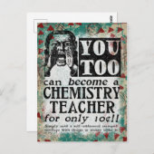 化学先生はがき – おもしろいヴィンテージレトロ ポストカード (正面/裏面)