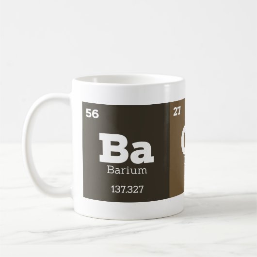 化学先生誕生日Gag周期表 コーヒーマグカップ (左)