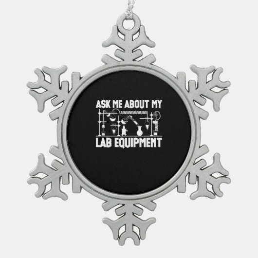 化学先生 スノーフレークピューターオーナメント (正面)