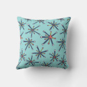 化学分子レトロモダン抽象芸術パターン クッション (裏面)