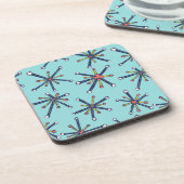 化学分子レトロモダン抽象芸術パターン コースター (左側)